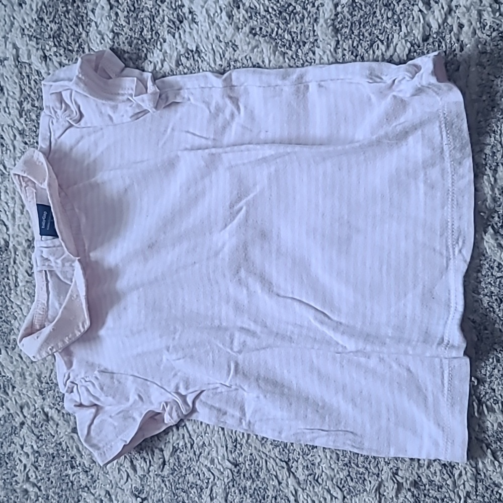 10 for $25 - baby GAP Girls 3T Pink & White Stripes Short Sleeve Shirt